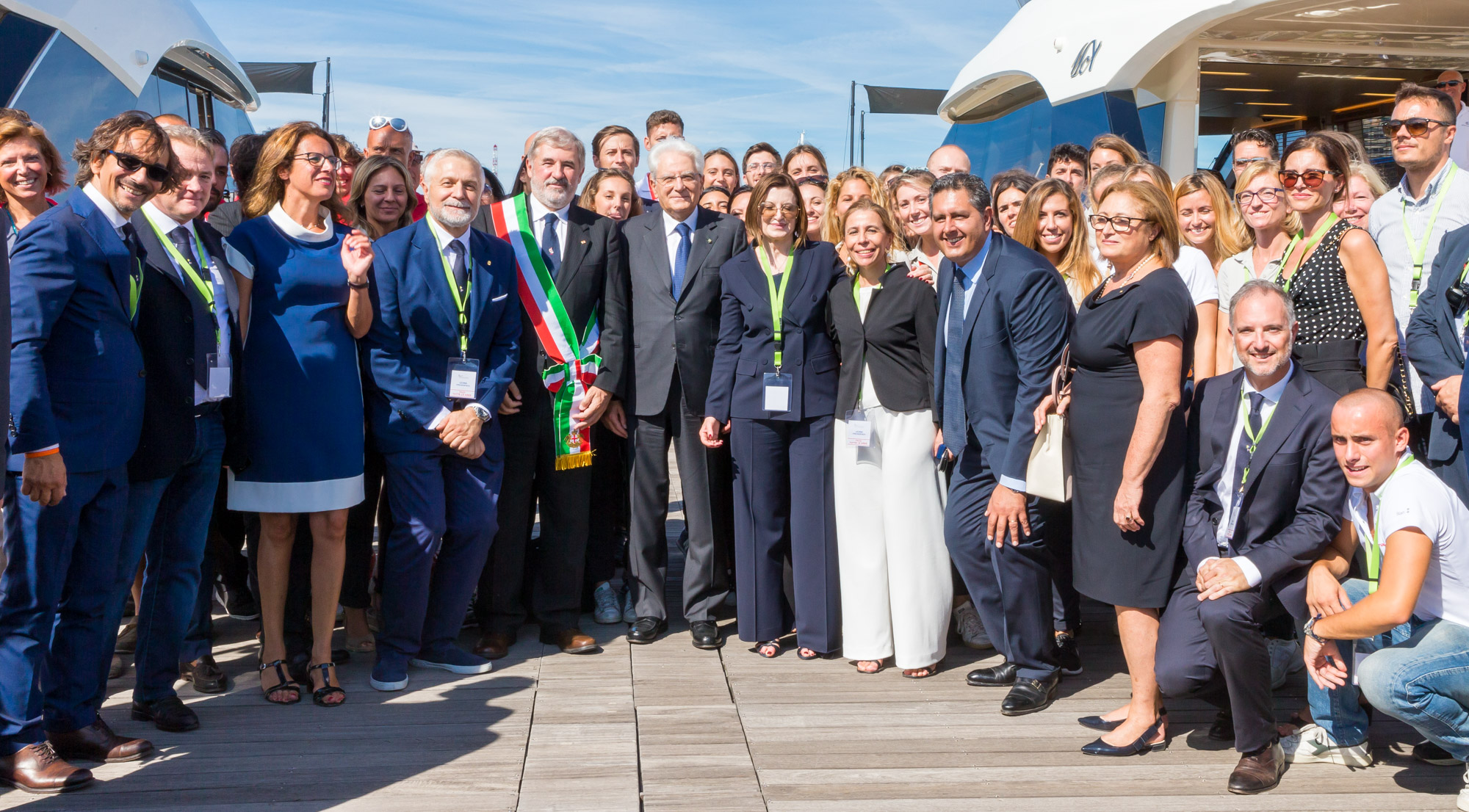 Il presidente della Repubblica Sergio Mattarella in visita al 58° Salone Nautico di Genova