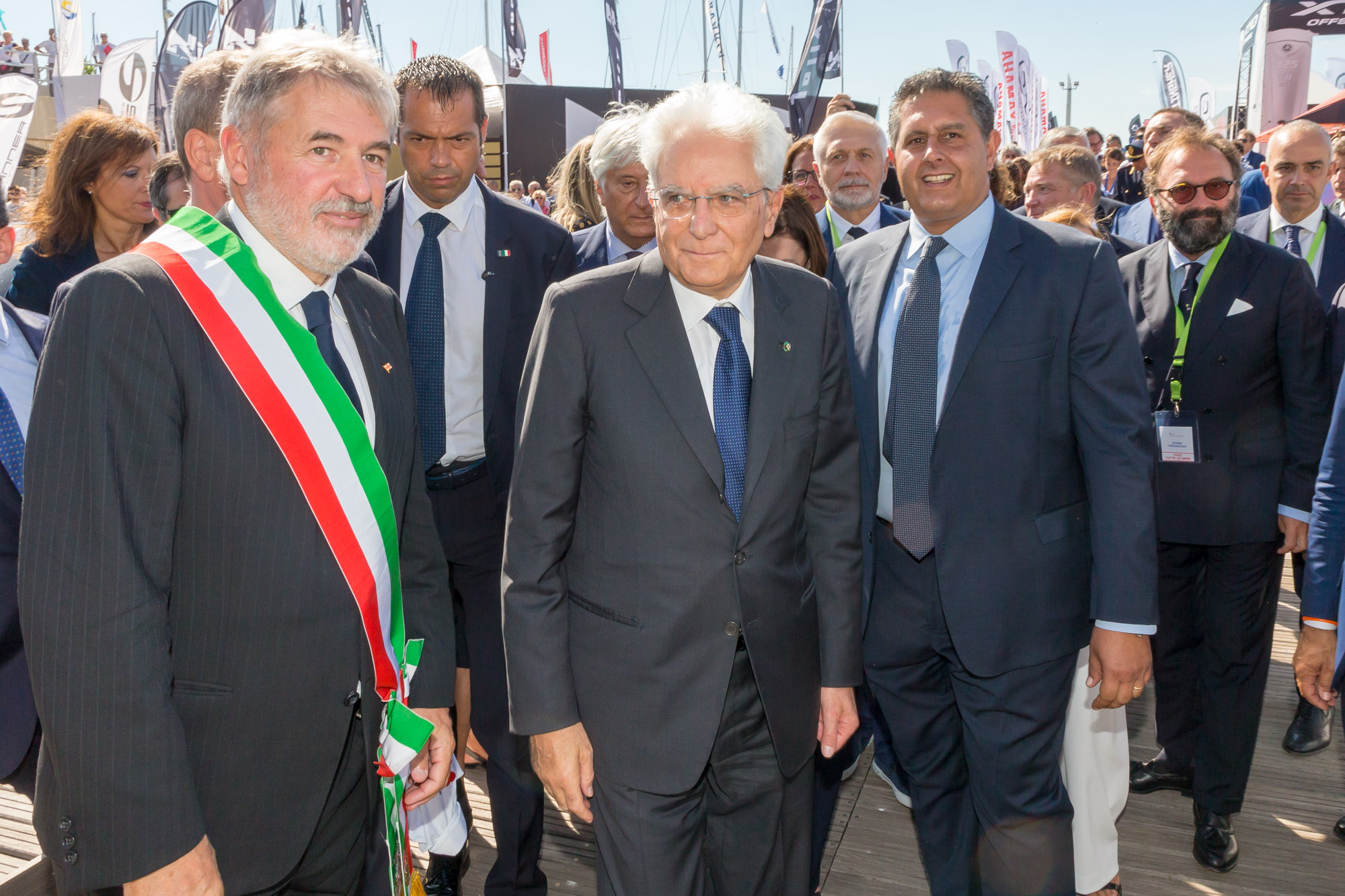 Il presidente della Repubblica Sergio Mattarella in visita al 58° Salone Nautico di Genova