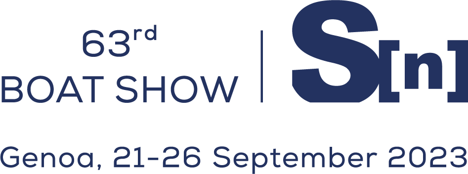 63rd International Genoa Boat Show logo - blue and white horizontal version